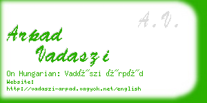 arpad vadaszi business card